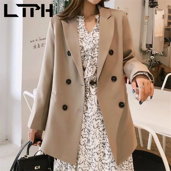 ol style double breasted khaki women blazer mid-length blazers and jackets casual all-match lady suit coat spring 210427, White;black
ol style double breasted khaki women blazer mid-length blazers and jackets casual all-match lady suit coat spring 210427, White;black