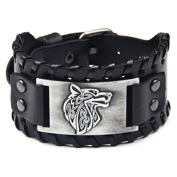 charm bracelets punk men bracelet nordic viking designer wolf head for leather weave adjustable wristband party jewelry gift, Golden;silver
charm bracelets punk men bracelet nordic viking designer wolf head for leather weave adjustable wristband party jewelry gift, Golden;silver
