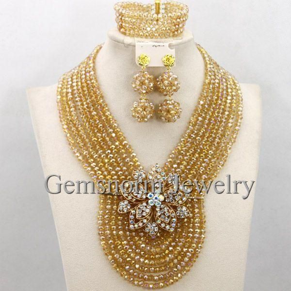earrings & necklace fashion champagne gold wedding beads jewelry set bridal african chunky sets wb188, Silver
earrings & necklace fashion champagne gold wedding beads jewelry set bridal african chunky sets wb188, Silver