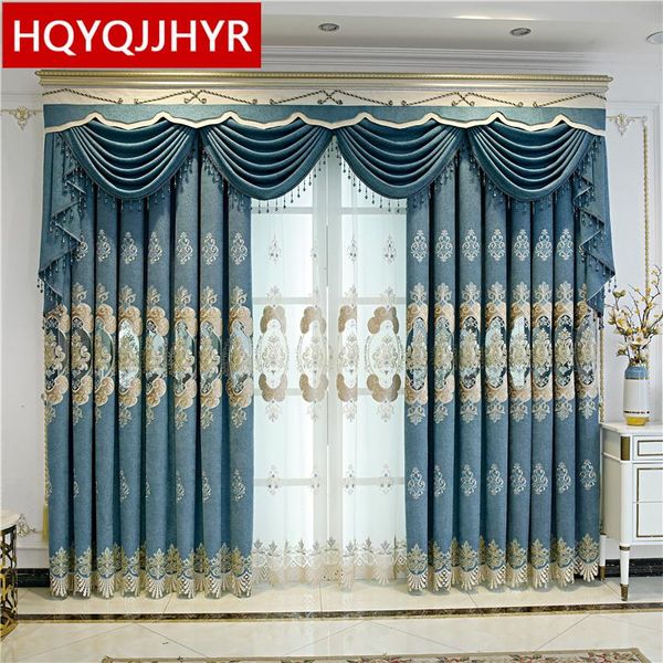 european blue embroidered villa living room curtains elegant apartment bedroom el custom curtain & drapes
european blue embroidered villa living room curtains elegant apartment bedroom el custom curtain & drapes
