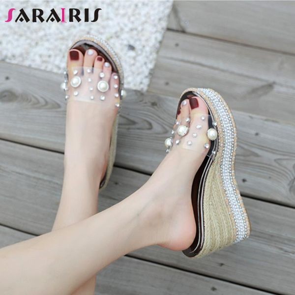 sarairis summer pvc pearl platform pumps women flax wedges stylish ladies shoes dress, Black
sarairis summer pvc pearl platform pumps women flax wedges stylish ladies shoes dress, Black