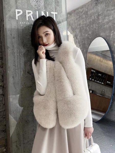 women's fur & faux 2021 fashion women winter short vest sleeveless natural real slim waistcoat, Black
women's fur & faux 2021 fashion women winter short vest sleeveless natural real slim waistcoat, Black