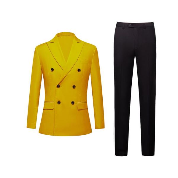 men's suits & blazers yellow tailoring double breasted solid color suit party groom man wedding dress 2-piece, White;black
men's suits & blazers yellow tailoring double breasted solid color suit party groom man wedding dress 2-piece, White;black