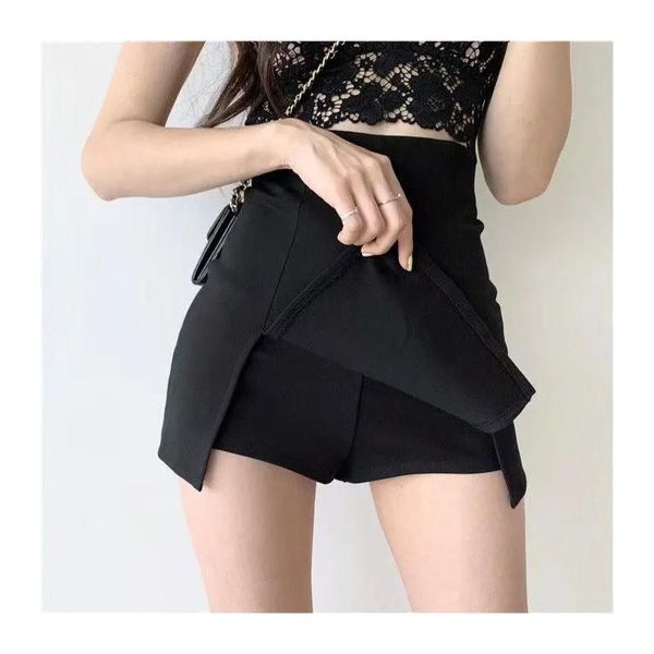 women's shorts wholesale korean style casual short skirt with high waist and split hem irregular, White;black
women's shorts wholesale korean style casual short skirt with high waist and split hem irregular, White;black