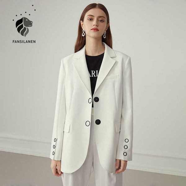 fansilanen casual white oversized blazer women double breasted ladies jacket autumn winter female business check coat 210607
fansilanen casual white oversized blazer women double breasted ladies jacket autumn winter female business check coat 210607
