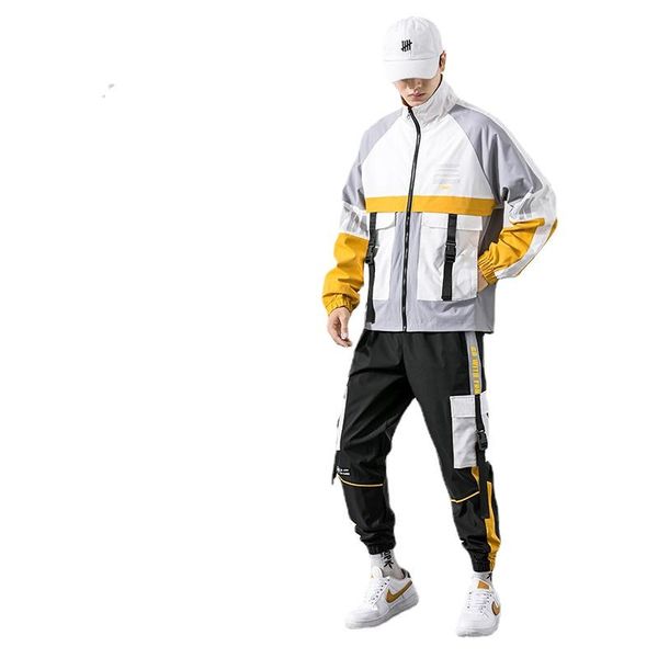 men's tracksuits 2021 hip hop workwear jacket mens tracksuit jacket+pants 2pc sets baseball loose zipper ribbons coat & long pants clot, Gray
men's tracksuits 2021 hip hop workwear jacket mens tracksuit jacket+pants 2pc sets baseball loose zipper ribbons coat & long pants clot, Gray