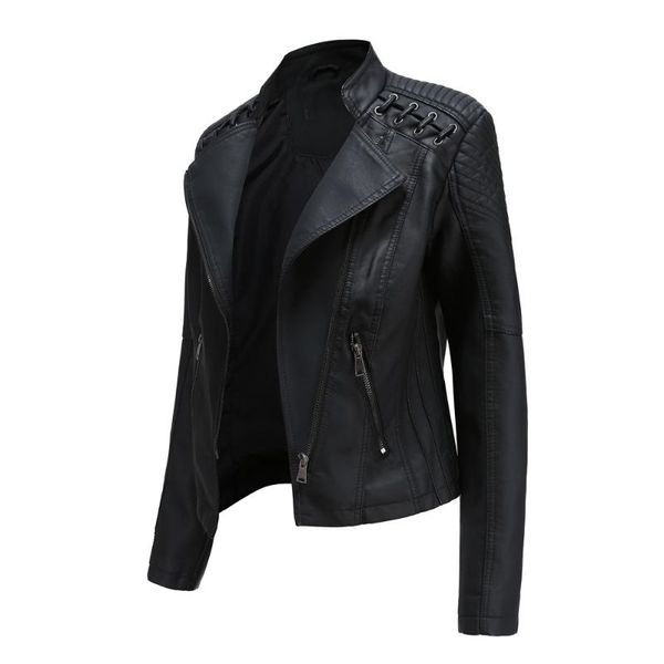 women's jackets 2021 fashion pu leather motorcycle ladies ly spring autumn coat slim short mujer chaqueta, Black;brown
women's jackets 2021 fashion pu leather motorcycle ladies ly spring autumn coat slim short mujer chaqueta, Black;brown