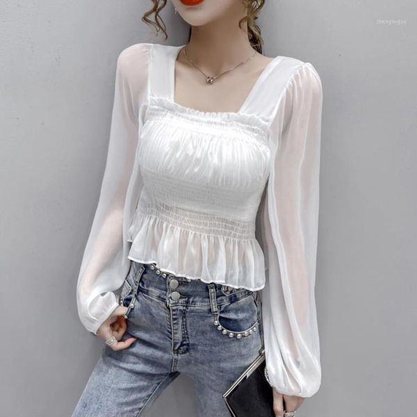 women's blouses & shirts vintage blouse women puff sleeve chiffon white shirt ruffle cropped high waist tees square collar backless ko
women's blouses & shirts vintage blouse women puff sleeve chiffon white shirt ruffle cropped high waist tees square collar backless ko