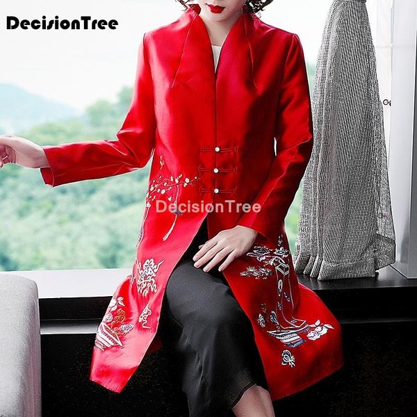vintage mandarin collar women qipao robe classic floral embroidery cheongsam full sleeve elegant satin chinese dress plus ethnic clothing, Red
vintage mandarin collar women qipao robe classic floral embroidery cheongsam full sleeve elegant satin chinese dress plus ethnic clothing, Red