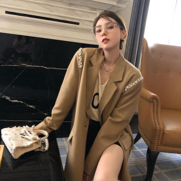 women's suits & blazers korean fall 2021 womens blazer plus size clothing for women elegant sequin oversized feminino chaqueta mujer, White;black
women's suits & blazers korean fall 2021 womens blazer plus size clothing for women elegant sequin oversized feminino chaqueta mujer, White;black