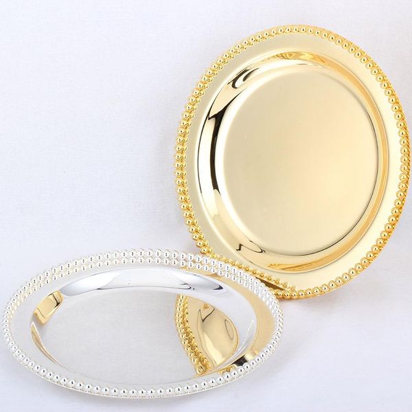 dishes & plates luxury silver / gold charger metal tray 25 cm/ 9.8" round nut plates/ sweet/ cake for home christmas decoration
dishes & plates luxury silver / gold charger metal tray 25 cm/ 9.8" round nut plates/ sweet/ cake for home christmas decoration