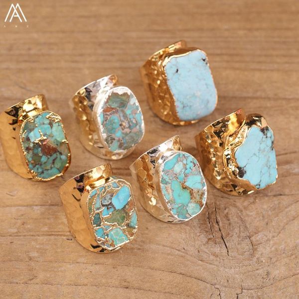 natural gold line turquoises stone slab beads open finger rings jewelry for women boho copper adjustable statement ring wedding, Slivery;golden
natural gold line turquoises stone slab beads open finger rings jewelry for women boho copper adjustable statement ring wedding, Slivery;golden
