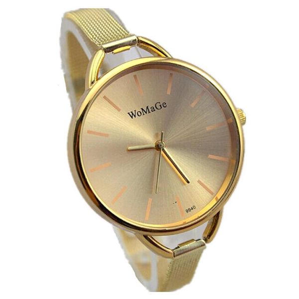 wristwatches womage brand big face gold colors slim grid steel band lady fashion bracelet quartz watch women casual wrist, Slivery;brown
wristwatches womage brand big face gold colors slim grid steel band lady fashion bracelet quartz watch women casual wrist, Slivery;brown