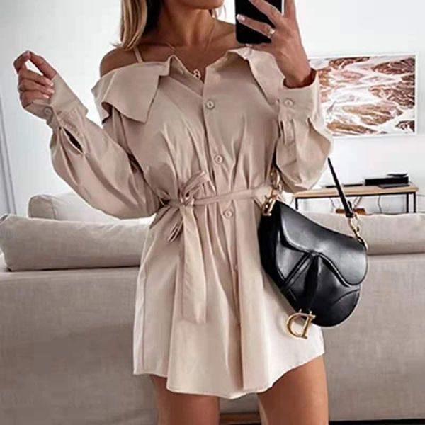 casual dresses off shoulder sling shirt dress women summer fashion single-breasted mini elegant ladies lace-up party clothes white, Black;gray
casual dresses off shoulder sling shirt dress women summer fashion single-breasted mini elegant ladies lace-up party clothes white, Black;gray