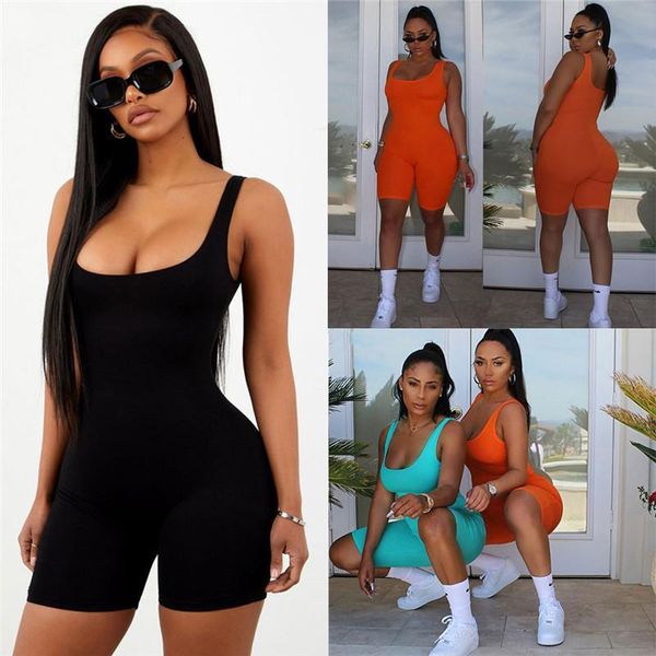 women summer sleeveless solid halter jumpsuit lady bodycon playsuit slim fit short pants female clubwear party casual bodysuit women's, Black;white
women summer sleeveless solid halter jumpsuit lady bodycon playsuit slim fit short pants female clubwear party casual bodysuit women's, Black;white