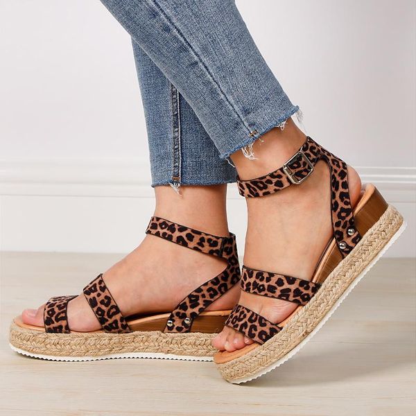 sandals 2021 retro women leopard flat platform summer ladies wedge women's shoes woman casual buckle strap female u275, Black
sandals 2021 retro women leopard flat platform summer ladies wedge women's shoes woman casual buckle strap female u275, Black