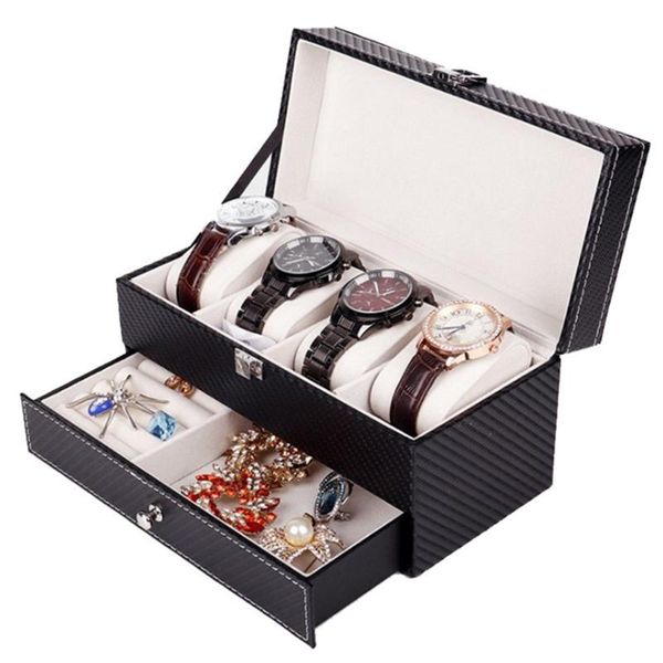 grids double layers watch box case carbon fiber pu jewelry rings earrings display storage holder organizer pouches, bags, Pink;blue
grids double layers watch box case carbon fiber pu jewelry rings earrings display storage holder organizer pouches, bags, Pink;blue