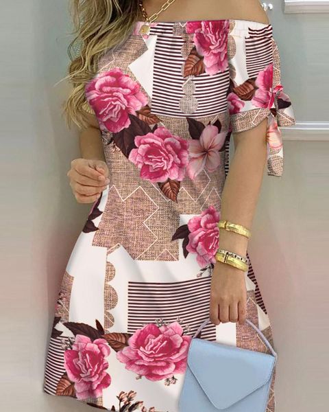 casual dresses 2021 striped print colorblock off shoulder dress floral tied detail, Black;gray
casual dresses 2021 striped print colorblock off shoulder dress floral tied detail, Black;gray