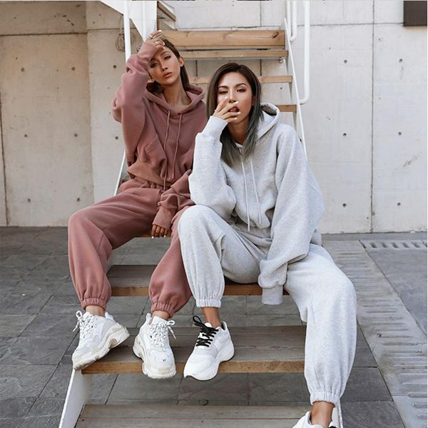 women's hoodies & sweatshirts wo piece sportswear set hooded solid color loose high waist pants autumn casual, Black
women's hoodies & sweatshirts wo piece sportswear set hooded solid color loose high waist pants autumn casual, Black