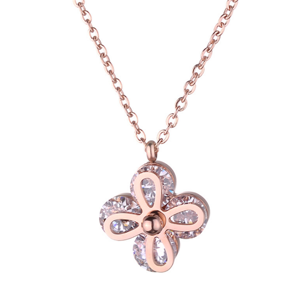 titanium steel crystal short petal necklace simple female clavicle chain pendant necklaces, Silver
titanium steel crystal short petal necklace simple female clavicle chain pendant necklaces, Silver