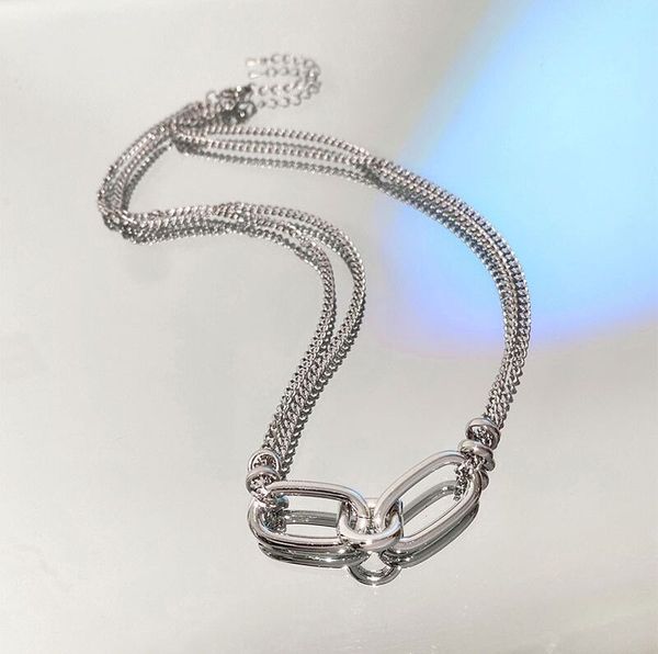 luxury designer necklace hip-hop new model personality neck chain womens high version temperament clavicle chain, Silver
luxury designer necklace hip-hop new model personality neck chain womens high version temperament clavicle chain, Silver