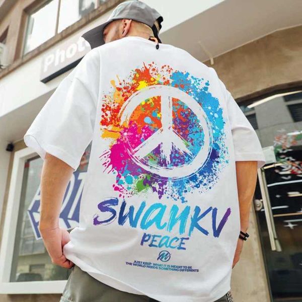 fashion brand oversize guochao hip hop anti war short sleeve t-shirt men's loose size half, White;black
fashion brand oversize guochao hip hop anti war short sleeve t-shirt men's loose size half, White;black