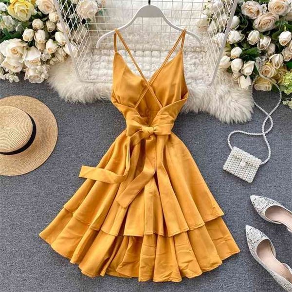 fmfssom summer spring beach holiday v-neck backless lace up ruffles cakes solid elegant women lady a-line high waist dress, Black;gray
fmfssom summer spring beach holiday v-neck backless lace up ruffles cakes solid elegant women lady a-line high waist dress, Black;gray