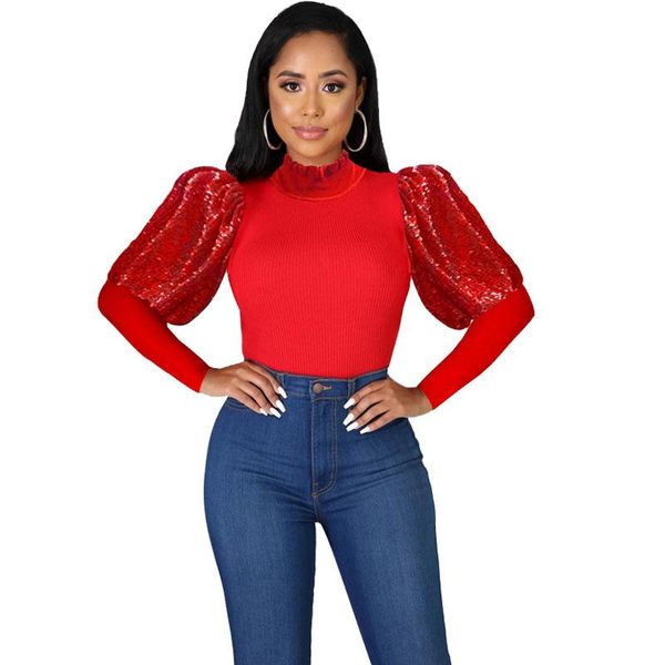 women's blouses & shirts mesh patchwork black women 2021 sequin long puff sleeve solid color shirt female clothes elegant casual red, White
women's blouses & shirts mesh patchwork black women 2021 sequin long puff sleeve solid color shirt female clothes elegant casual red, White