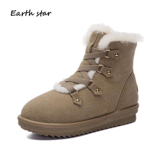 boots winter shoes women fashion brand real leather snow plush ladies warm footware cross-tied female ankle botas mujer, Black 
boots winter shoes women fashion brand real leather snow plush ladies warm footware cross-tied female ankle botas mujer, Black