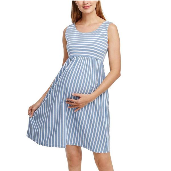 maternity dresses for pregnant women summer o-neck stripe sleeveless casual nursing dress robe femme e1, White
maternity dresses for pregnant women summer o-neck stripe sleeveless casual nursing dress robe femme e1, White