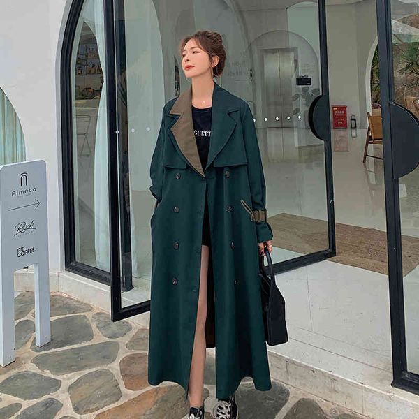 women's trench coats windbreaker long dark green big size ladies cloak spring autumn korean loose coat cotton female oon8, Tan;black
women's trench coats windbreaker long dark green big size ladies cloak spring autumn korean loose coat cotton female oon8, Tan;black