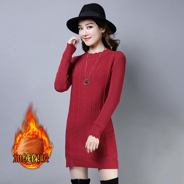 casual dresses winter plus velvet thick knit dress women's high collar long sleeve slim sections ol office lady temperament, Black;gray
casual dresses winter plus velvet thick knit dress women's high collar long sleeve slim sections ol office lady temperament, Black;gray