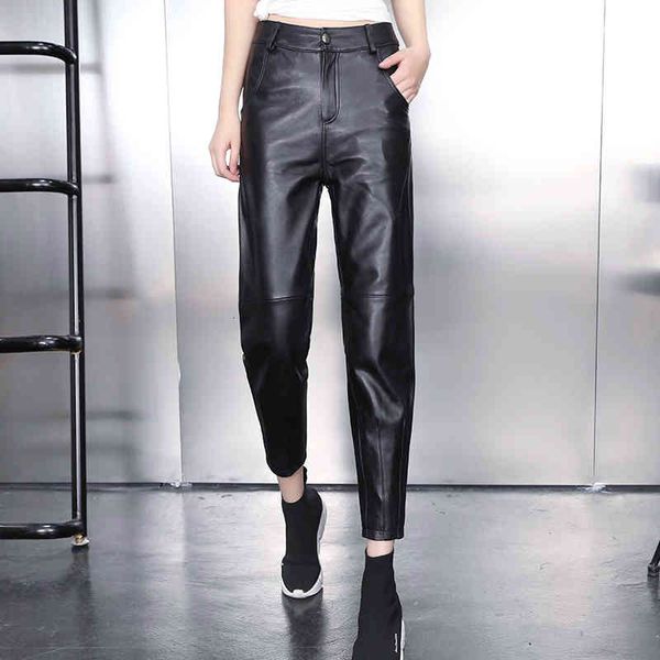 women's pants & capris girl's chic spring genuine leather hare high-quality sheep ninth b039, Black;white
women's pants & capris girl's chic spring genuine leather hare high-quality sheep ninth b039, Black;white