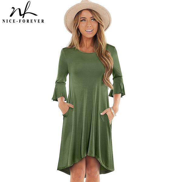 nice-forever spring women fashion solid color with flare sleeve dresses casual oversized shift a-line dress btya236 210419, White
nice-forever spring women fashion solid color with flare sleeve dresses casual oversized shift a-line dress btya236 210419, White