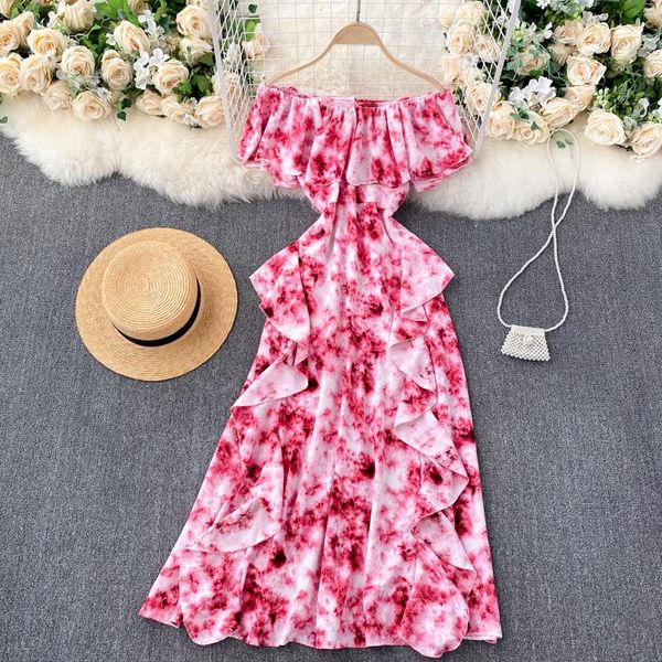 foamlina summer dress women tie dye print off shouder slash neck ruffled midi lotus leaf slim boho beach holiday casual dresses, Black;gray
foamlina summer dress women tie dye print off shouder slash neck ruffled midi lotus leaf slim boho beach holiday casual dresses, Black;gray