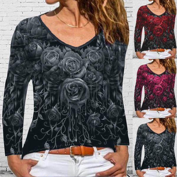 women's blouses & shirts 2021 summer fashion v-neck loose rose flower print shirt long sleeve blouse ladies clothes ropa mujer, White
women's blouses & shirts 2021 summer fashion v-neck loose rose flower print shirt long sleeve blouse ladies clothes ropa mujer, White