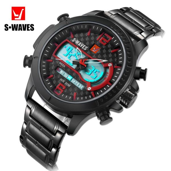 wristwatches swaves brand leisure personality lcd double display men's watch waterproof black stainless steel with quartz, Slivery;brown
wristwatches swaves brand leisure personality lcd double display men's watch waterproof black stainless steel with quartz, Slivery;brown