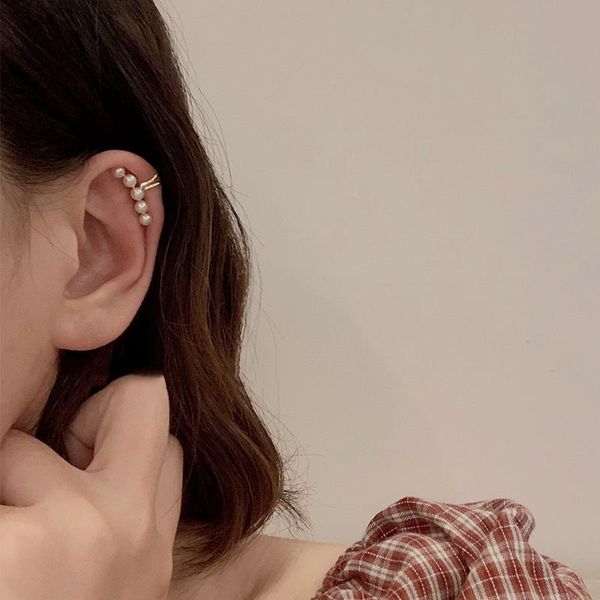 clip-on & screw back ghidbk dainty five round pearls ear clip non pierced cuff with fake pearl simple delicate climber fashion bridal jewelr, Silver
clip-on & screw back ghidbk dainty five round pearls ear clip non pierced cuff with fake pearl simple delicate climber fashion bridal jewelr, Silver