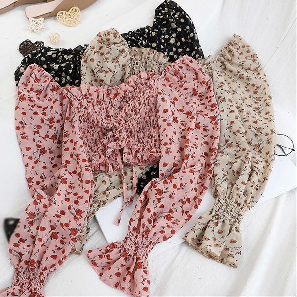 Square Collar Sexy Sweet Pleated Women Blouses Small Floral Print Short Chiffon Shirt, White
Square Collar Sexy Sweet Pleated Women Blouses Small Floral Print Short Chiffon Shirt, White