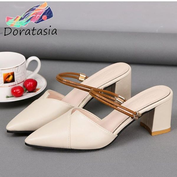 dress shoes doratasia slip-on casual summer mules high hoof heels pumps women elegant pointed toe woman, Black
dress shoes doratasia slip-on casual summer mules high hoof heels pumps women elegant pointed toe woman, Black