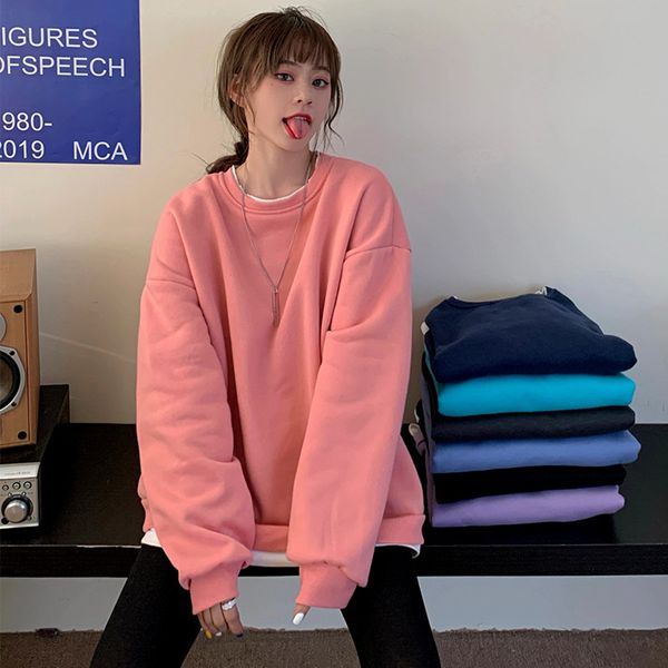 fake two piece sweater plush thickened women's loose korean 2020 new round neck autumn / winter bf languid solid color nfla, Black
fake two piece sweater plush thickened women's loose korean 2020 new round neck autumn / winter bf languid solid color nfla, Black