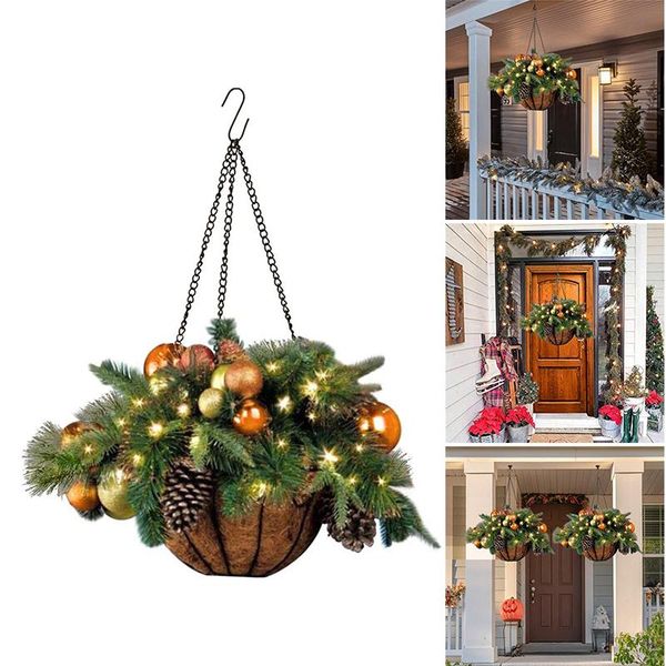christmas decorations artificial hanging basket flocked with mixed and led lights ornament xmas home decor
christmas decorations artificial hanging basket flocked with mixed and led lights ornament xmas home decor
