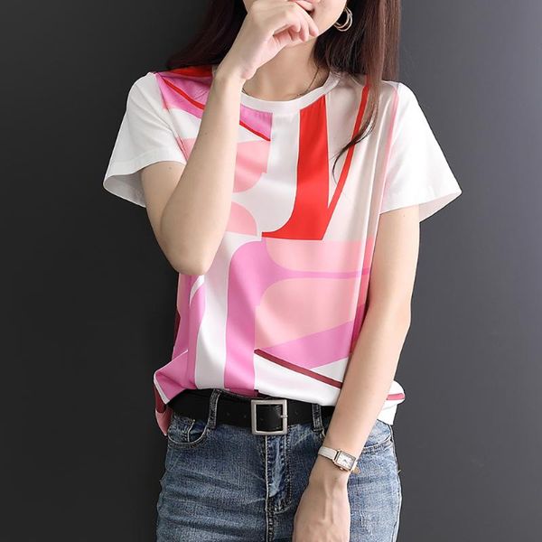 women's t-shirt fashion print cotton t shirt woman elegant straight short sleeve o-neck thin white summer clothes for women
women's t-shirt fashion print cotton t shirt woman elegant straight short sleeve o-neck thin white summer clothes for women
