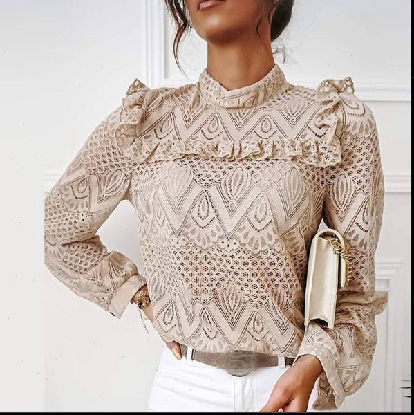 women shirt elegant ruffle office lady blouse shirts autumn long sleeve lace hollow out o neck embroidery blusa, White
women shirt elegant ruffle office lady blouse shirts autumn long sleeve lace hollow out o neck embroidery blusa, White