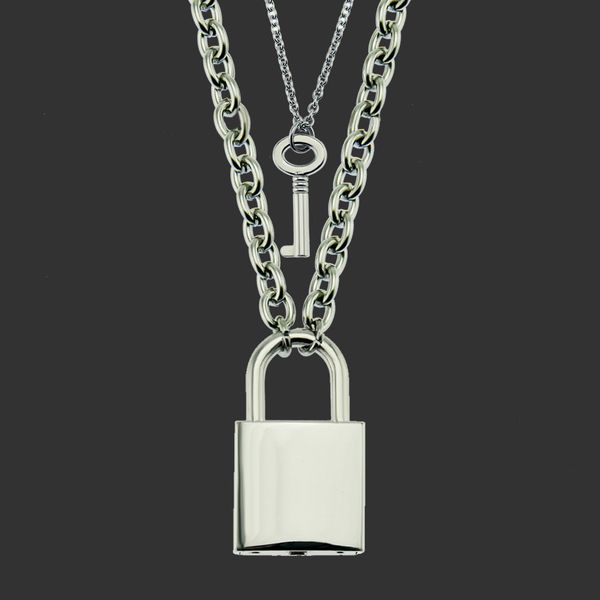 amulet neck pendants accessories pendant personalized fashion geometric key and lock matching necklace, Silver
amulet neck pendants accessories pendant personalized fashion geometric key and lock matching necklace, Silver