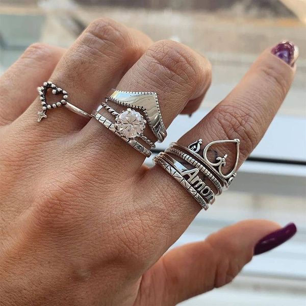 cluster rings 8pcs/set vintage antique silver arrow heart knuckle midi ring sets for women anillos mujer jewellery accessories 14566, Golden;silver
cluster rings 8pcs/set vintage antique silver arrow heart knuckle midi ring sets for women anillos mujer jewellery accessories 14566, Golden;silver