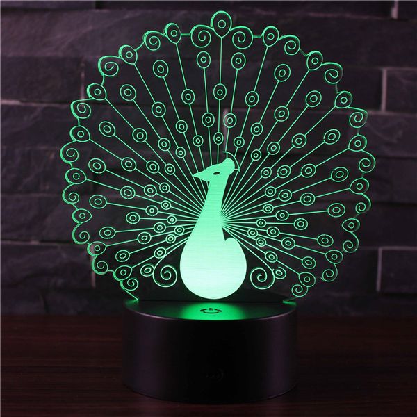 3d peacock led night light lamp 7color table lamps toys gift for kid home decoration
3d peacock led night light lamp 7color table lamps toys gift for kid home decoration