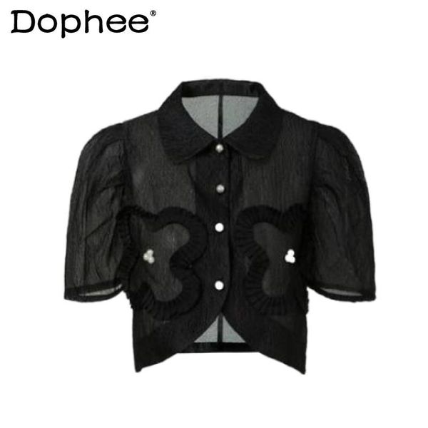 women's blouses & shirts korean fashion pearl button up shirt ladies black white puff sleeve blouse crop summer t-shirt 2021 clothing
women's blouses & shirts korean fashion pearl button up shirt ladies black white puff sleeve blouse crop summer t-shirt 2021 clothing