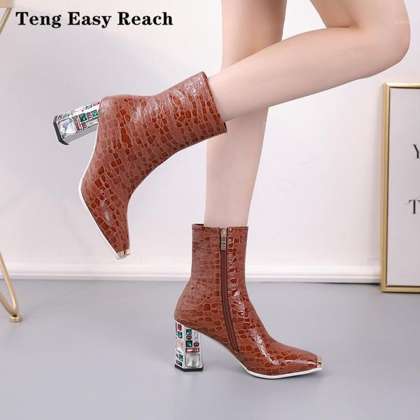 boots 2021 fashion metal square toe women crystal high heel ankle pu leather autumn winter ladies shoes 34-43, Black
boots 2021 fashion metal square toe women crystal high heel ankle pu leather autumn winter ladies shoes 34-43, Black