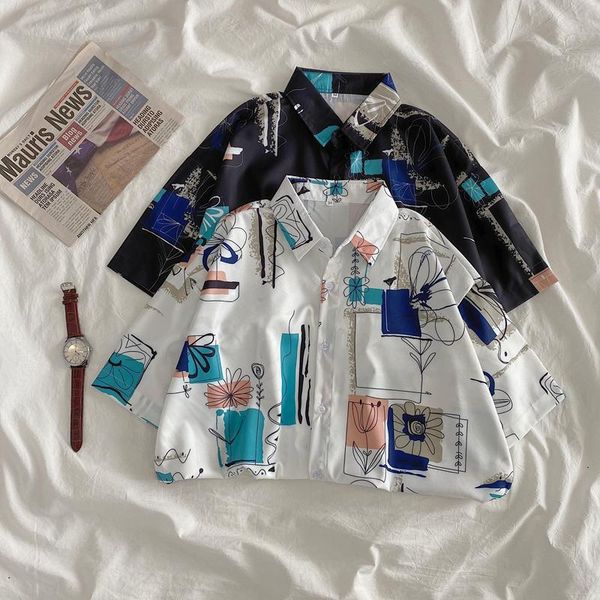 women's blouses & shirts 2021 short sleeve blouse collar floral print geometric camisas mujer bf street trend student shirt women, White
women's blouses & shirts 2021 short sleeve blouse collar floral print geometric camisas mujer bf street trend student shirt women, White
